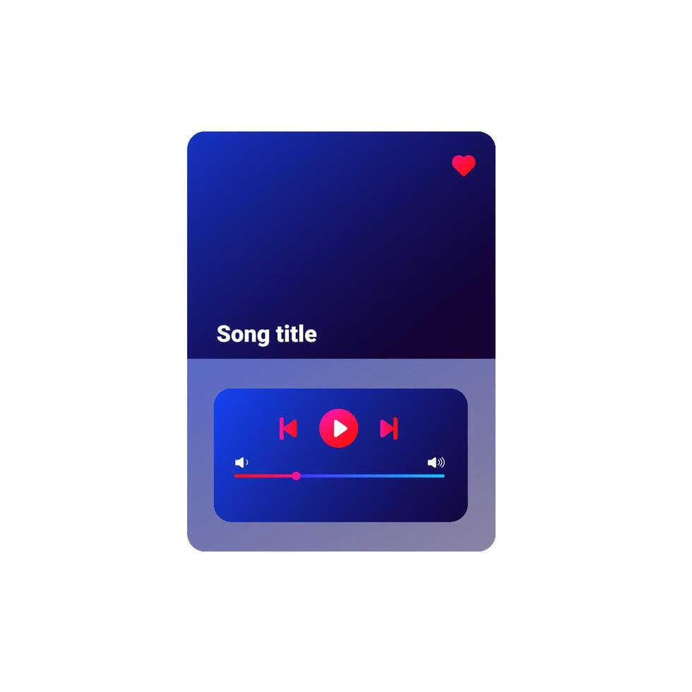 Dark modern music player UI for playlists and audio control. vector