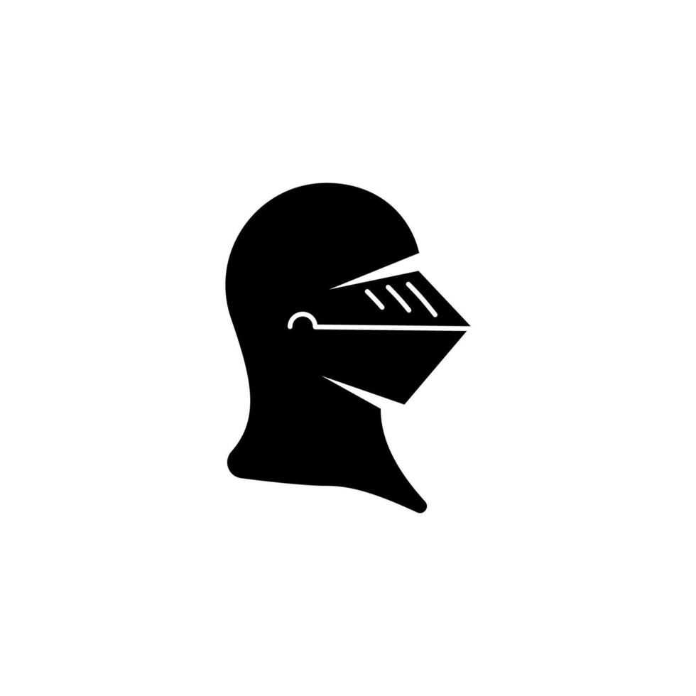 Black knight helmet icon for medieval chivalry and battle. vector