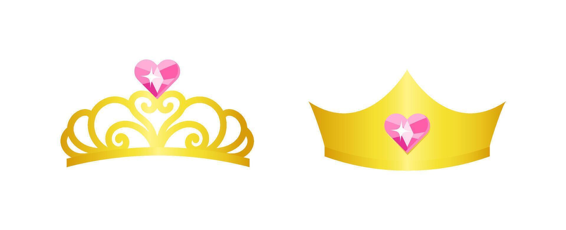 Princess crown with jewels for elegant and royal designs. vector