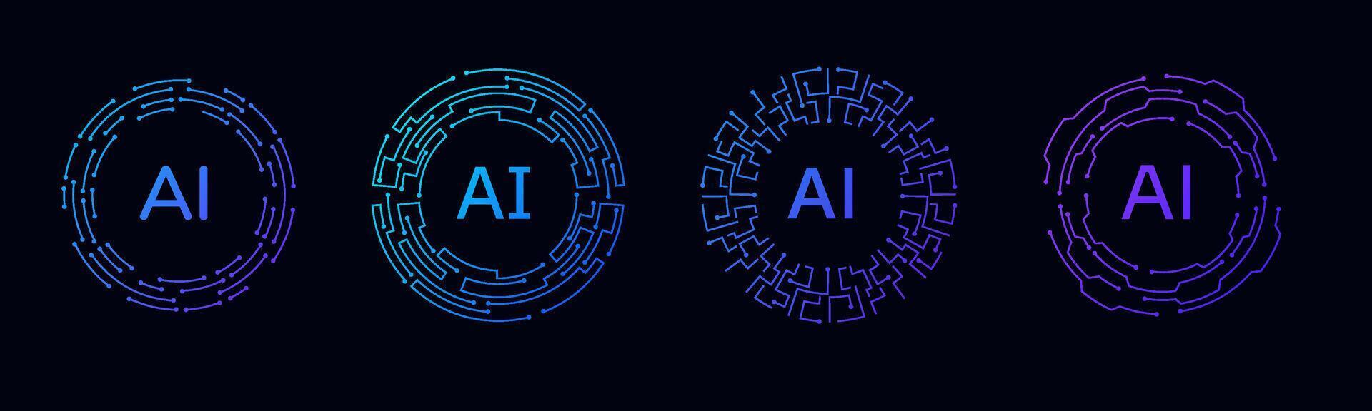 Holographic blue frame for futuristic AI and sci fi designs. vector