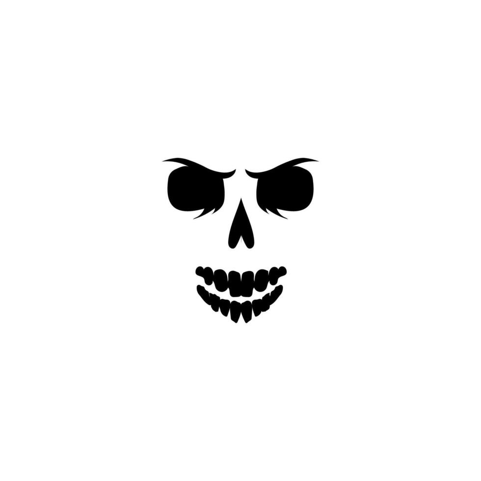 Scary Gothic skull with ink patterns and grunge for Halloween art. vector