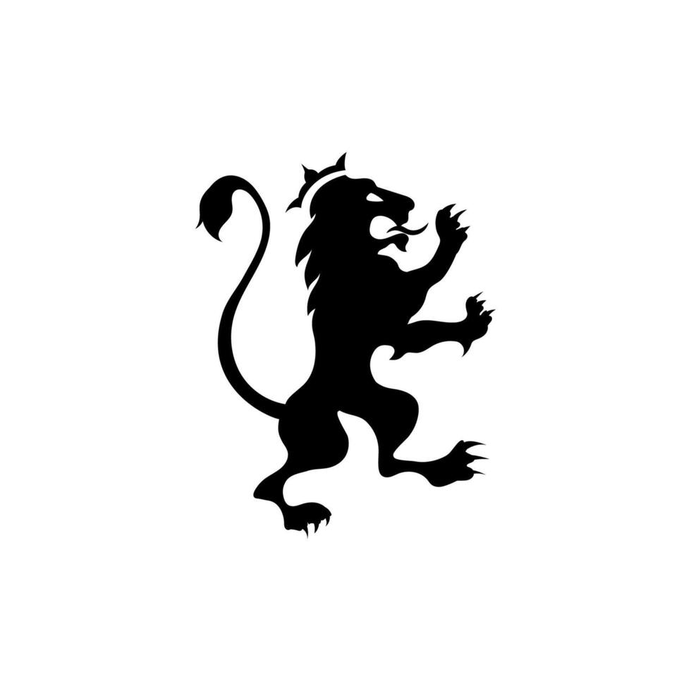 Heraldic lion emblem for Scottish and medieval themes. vector