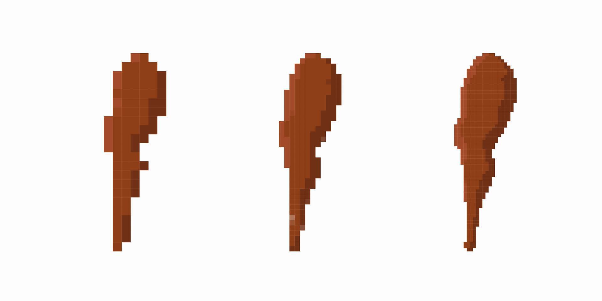 Three integer brown brush strokes with varying sizes and shapes vector
