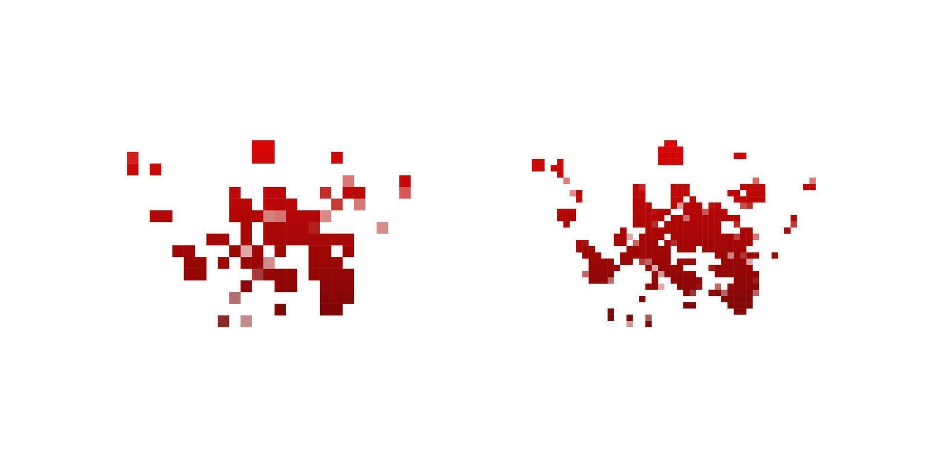 Red pixelated shapes in abstract form capturing modern digital aesthetic dynamic pattern vector