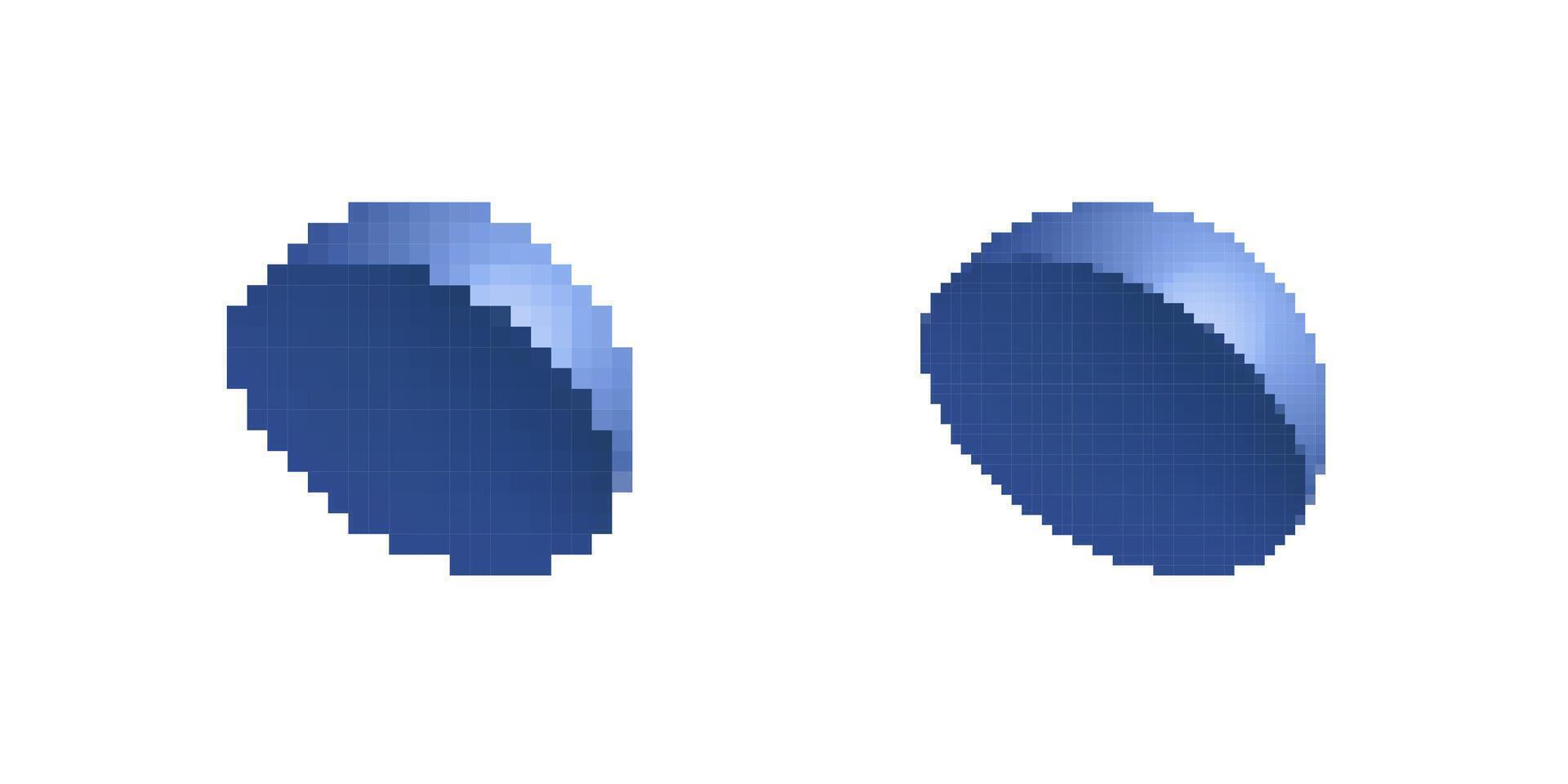 Two blue circular discs with smooth edges and minimalistic design vector