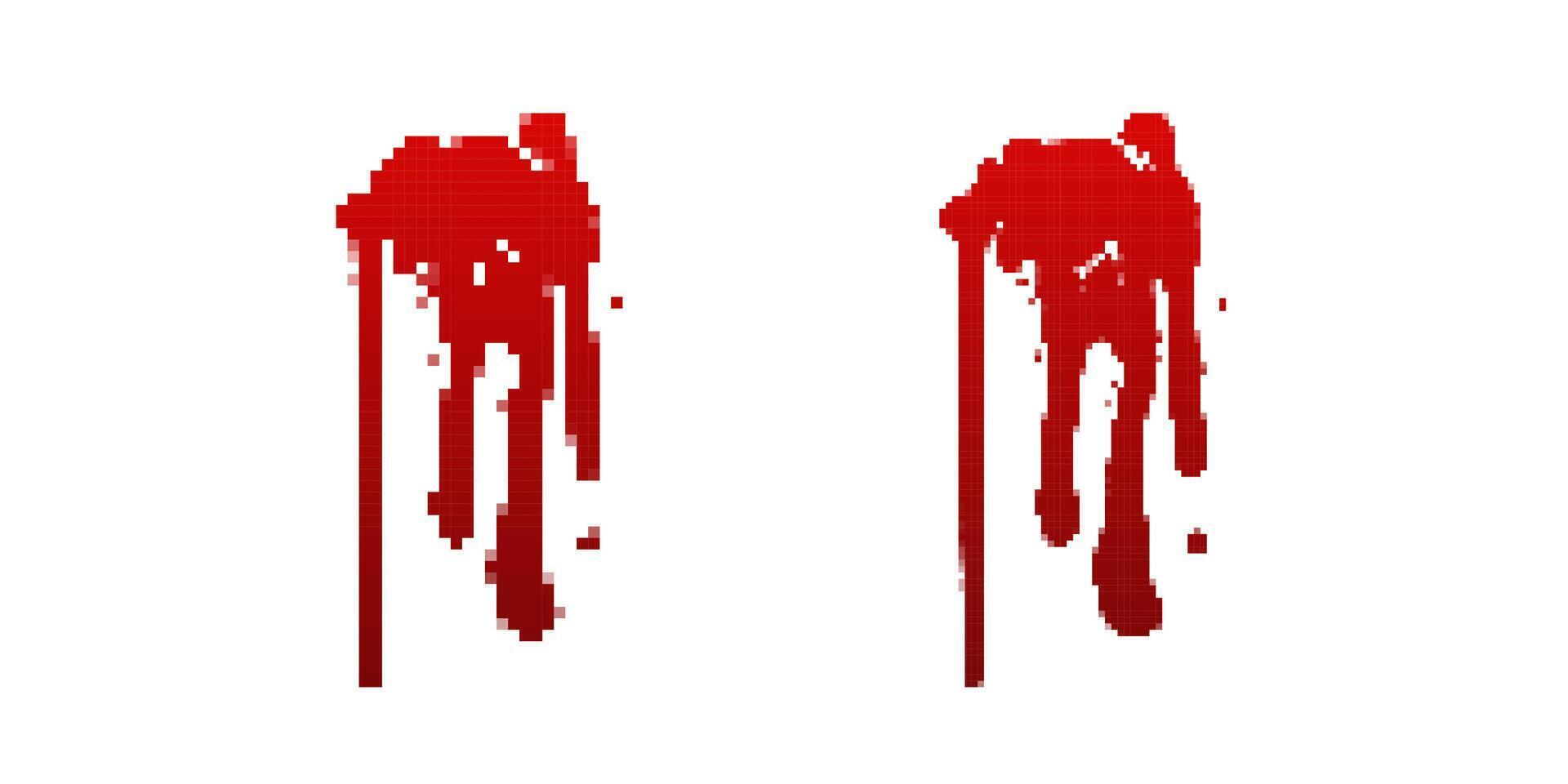 Pixelated Dripping Blood Stains vector