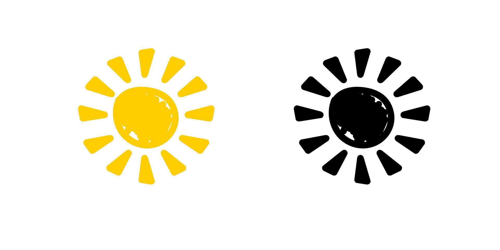 Bright yellow and black sun shapes on plain background highlight contrast and simplicity vector