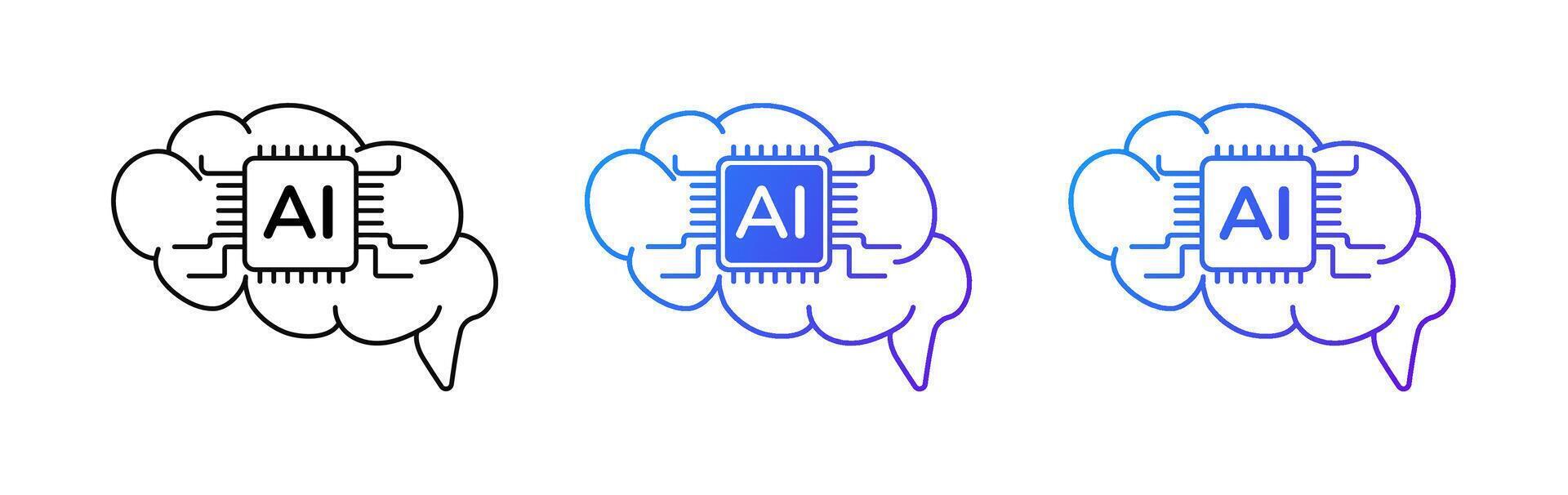 Neuron inspired AI brain logo for modern tech designs. vector