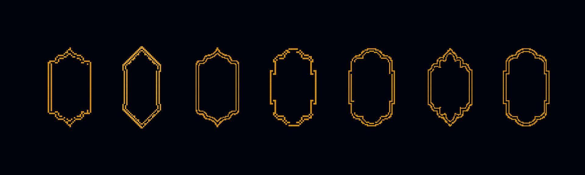 Elegant gold frame designs featuring various shapes and styles for decorative applications vector