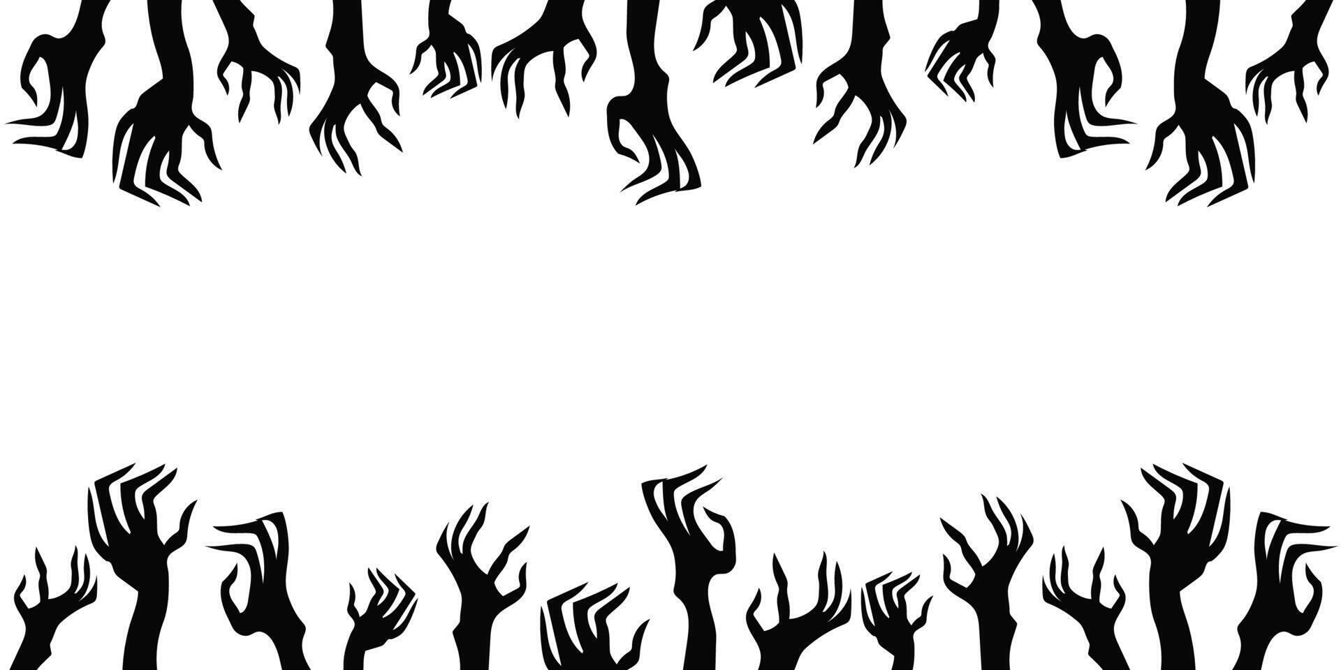 Ghostly hands silhouette for spooky Halloween themes. vector