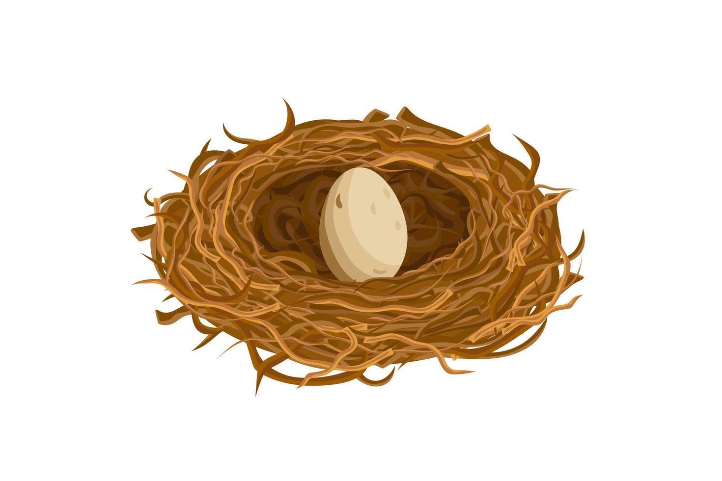 Egg nestled in a bird's nest depicting nature's gentle beauty and tranquil simplicity vector