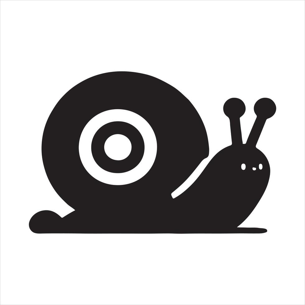 snail silhouette on white background vector