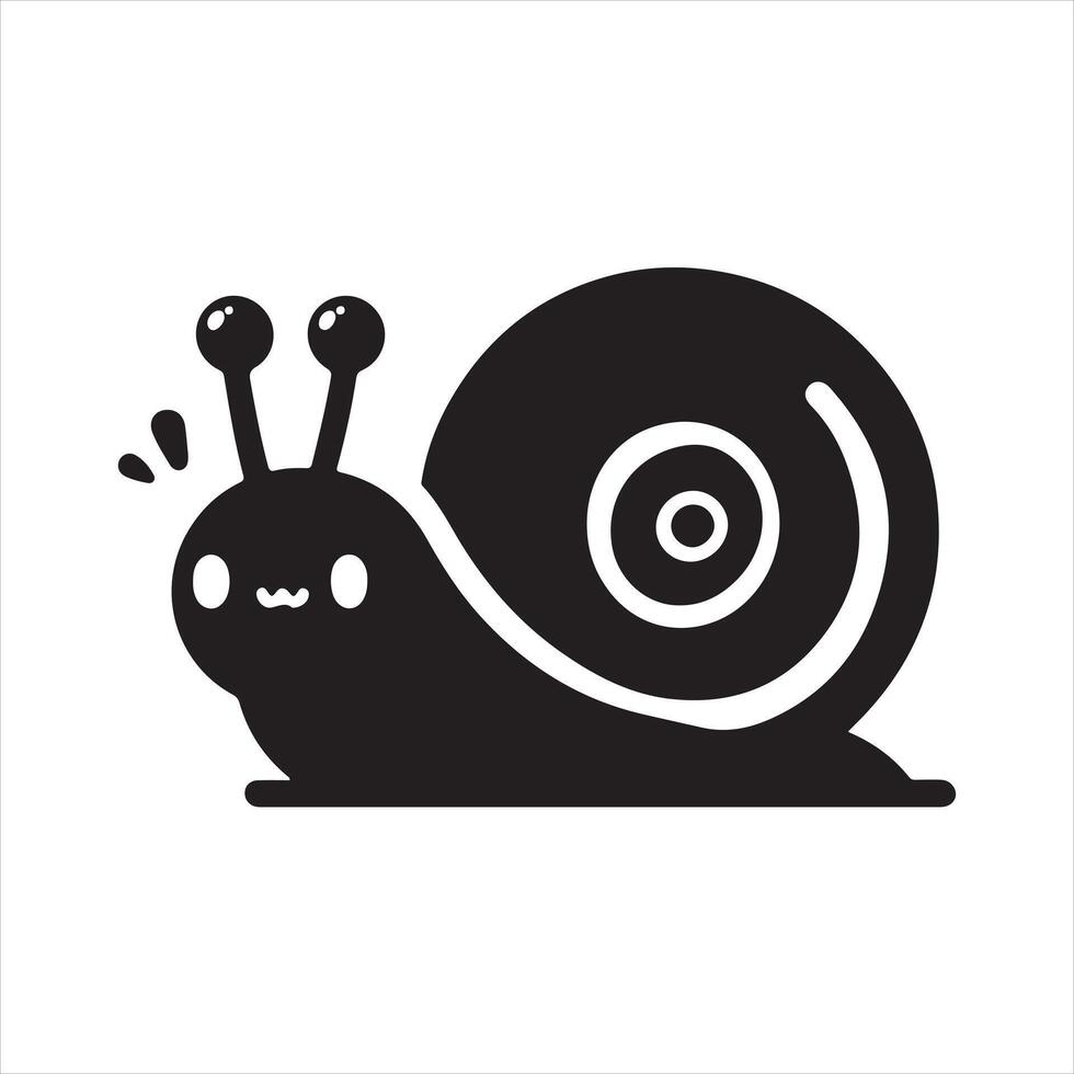 snail silhouette white background vector