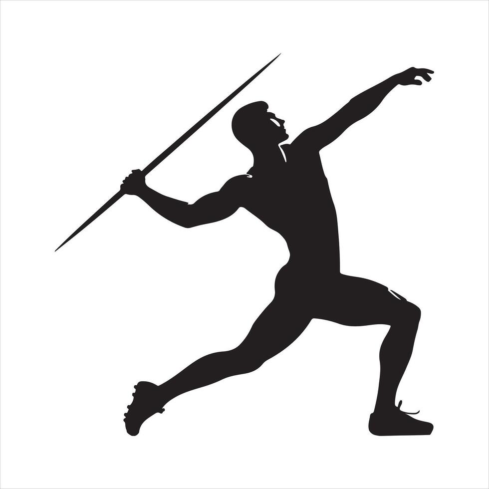 Javelin Thrower Sport silhouette on white background vector