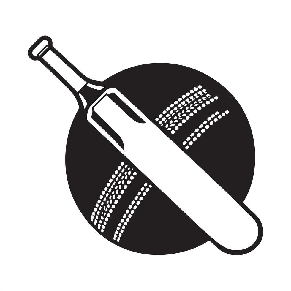 cricket sports ball silhouette white background vector
