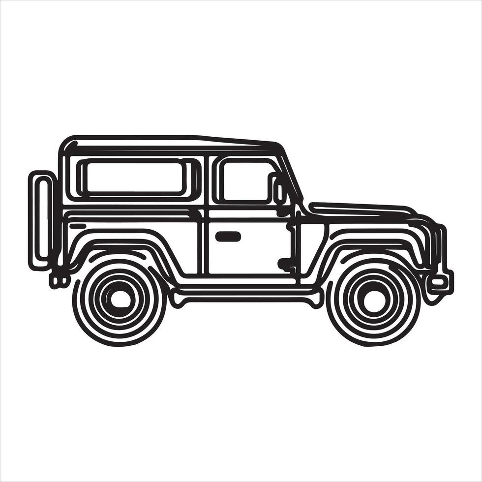 single one line vehicle black silhouette white background vector