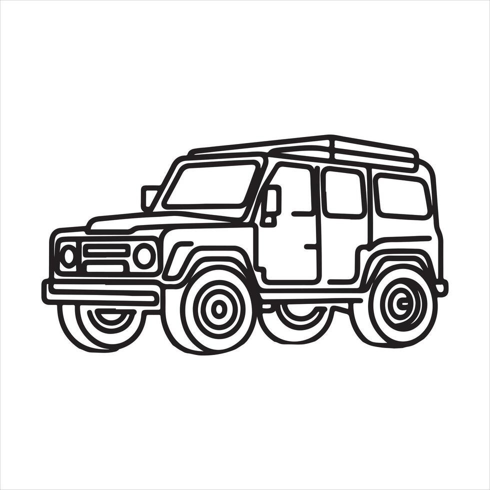 single line vehicle silhouette vector