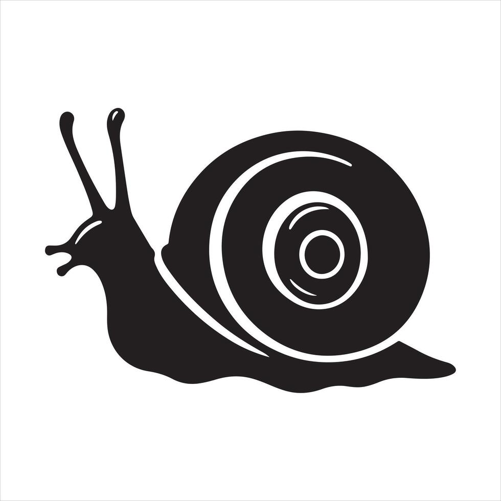 snail black silhouette vector