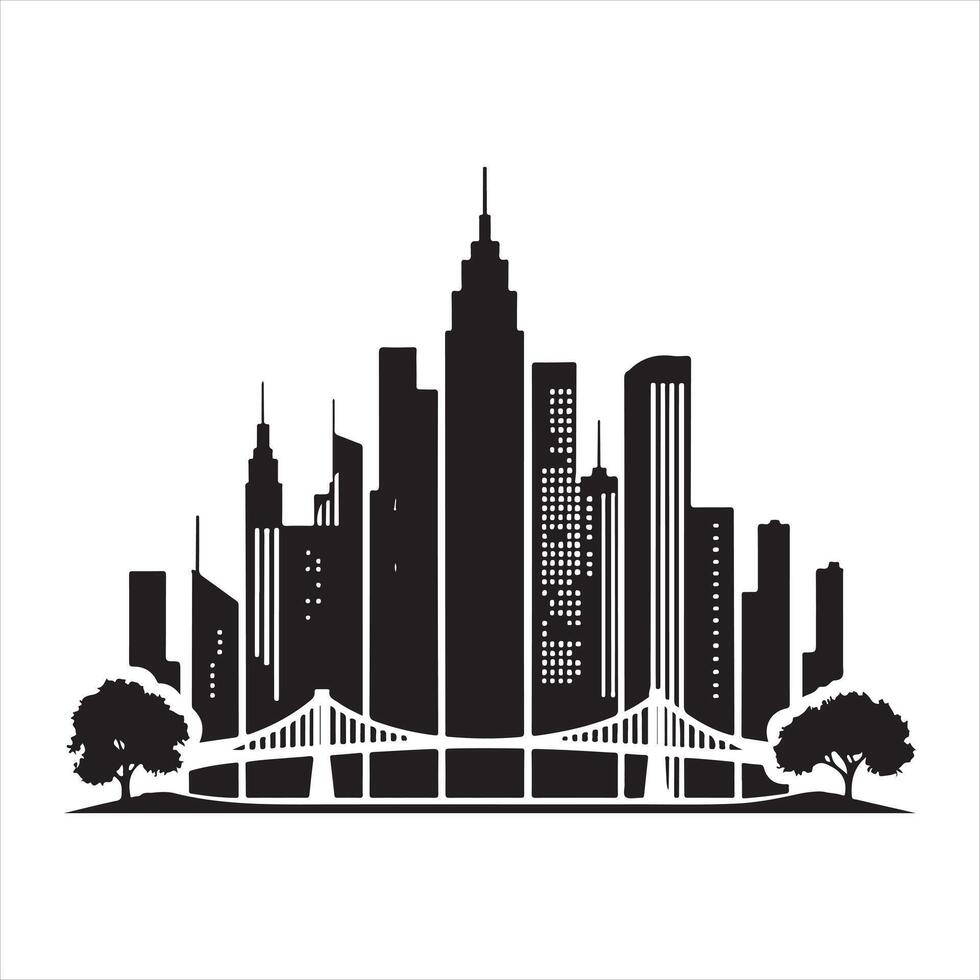 City silhouette on white background vector