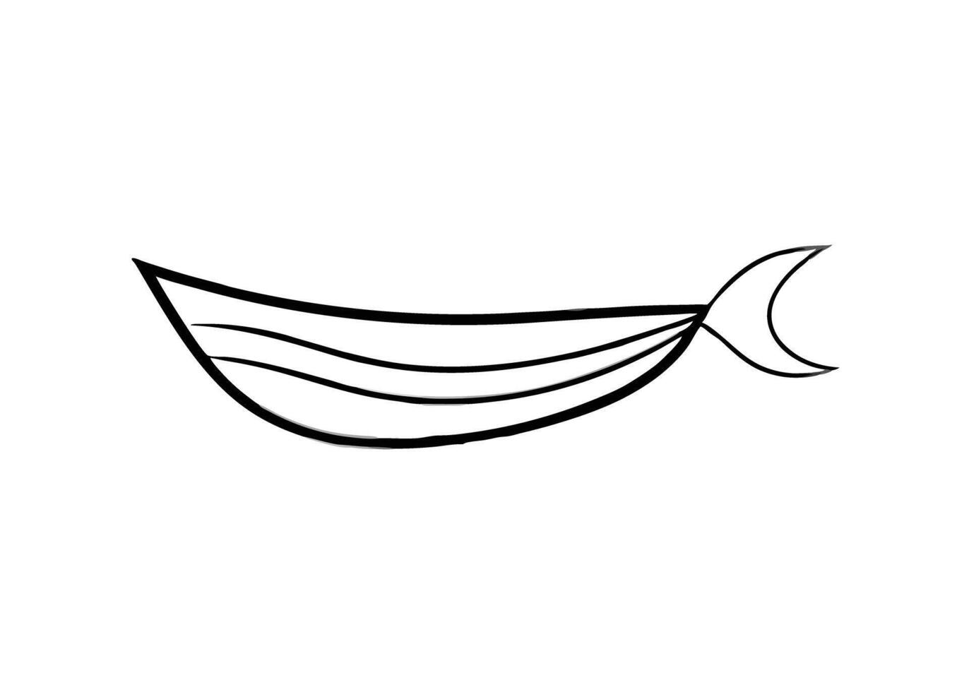 Elegant fishing boat design featuring graceful delicate curved outlines uniquely vector