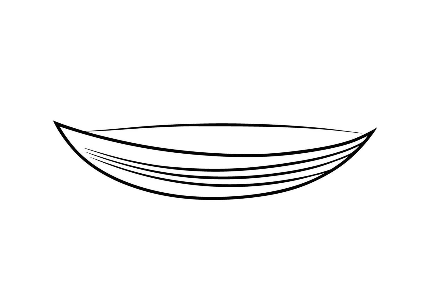 Sophisticated rowboat line sketch with flowing contours vector
