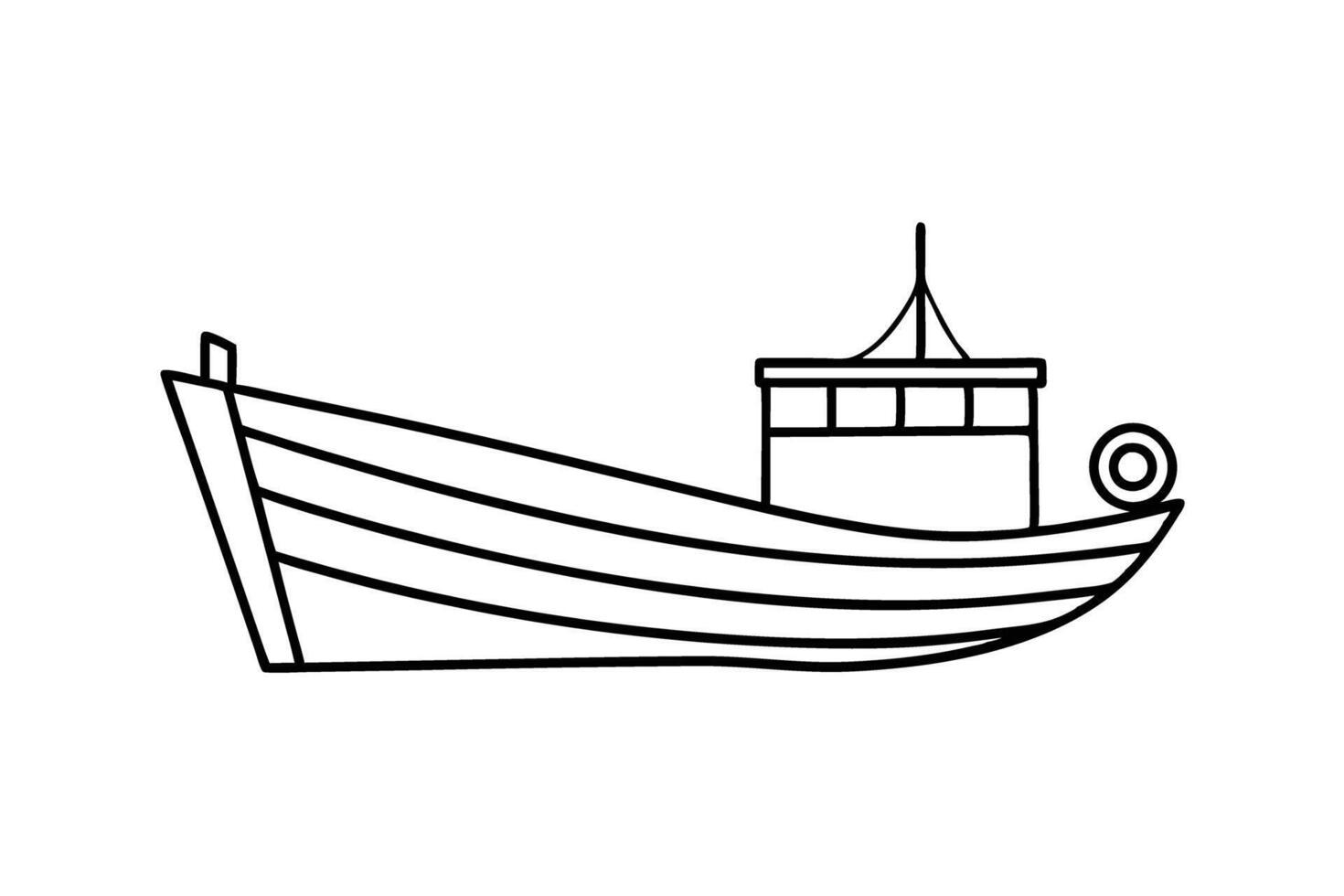 Artistic fishing boat design with delicate flair vivid vector