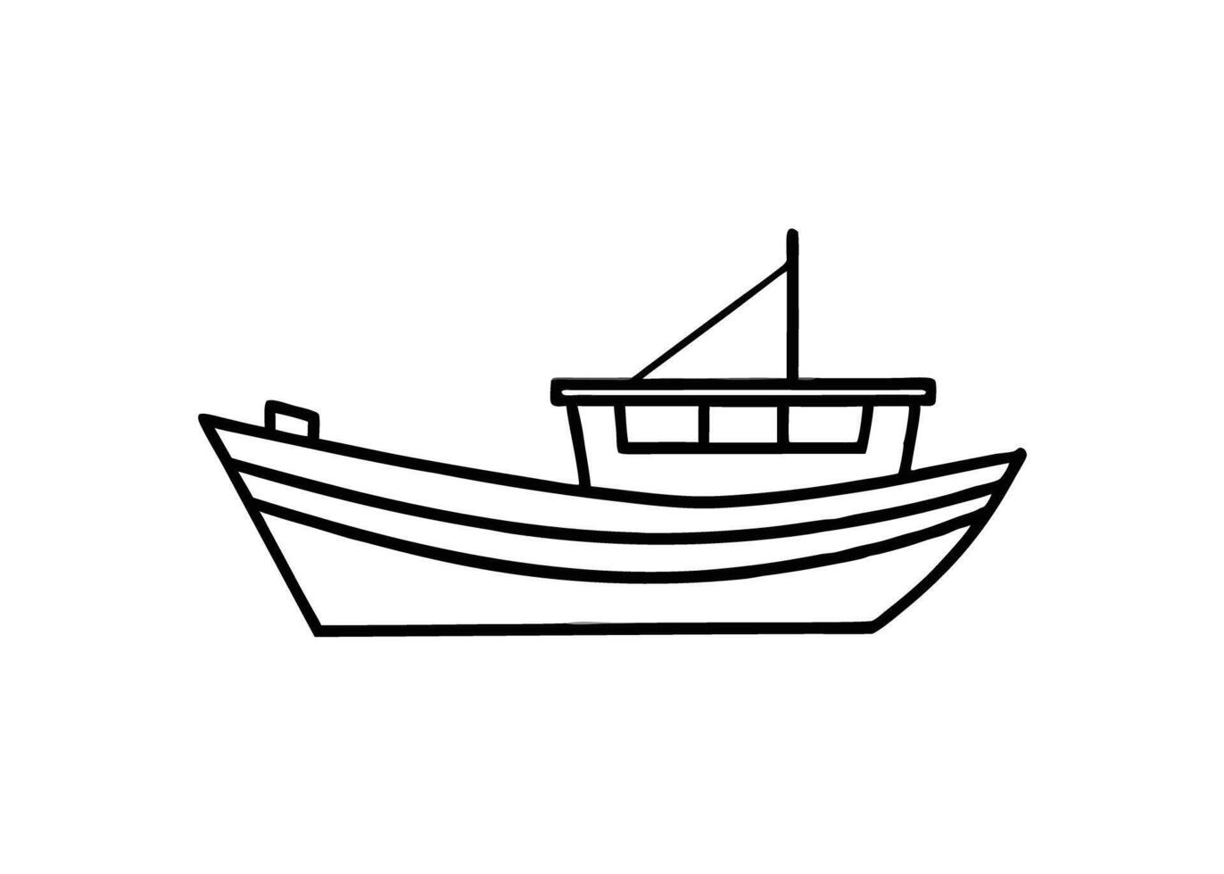 Sleek artistic fishing boat design with refined delicate linear accents vividly vector