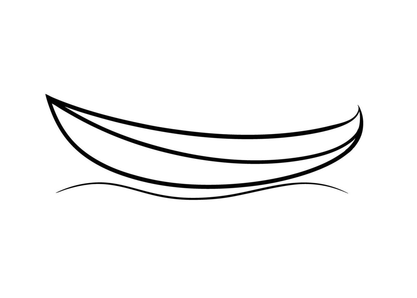 Modern rowboat silhouette rendered in soft flowing artistic style gracefully vector
