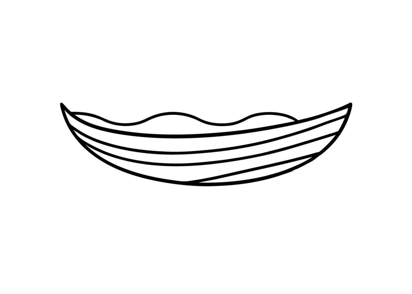 Abstract rowboat drawing with smooth and continuous lines vector