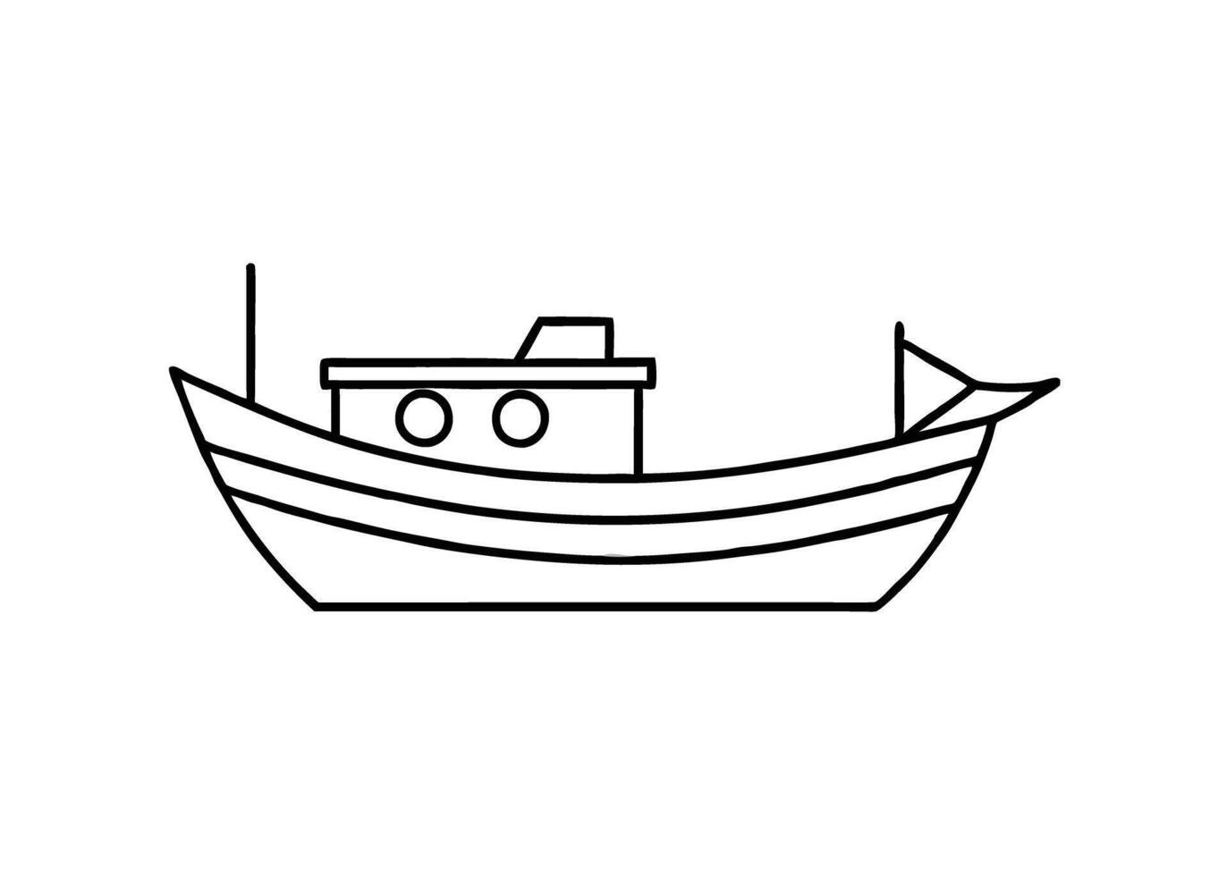 Modern fishing boat illustration with delicate and precise detailing perfect vector