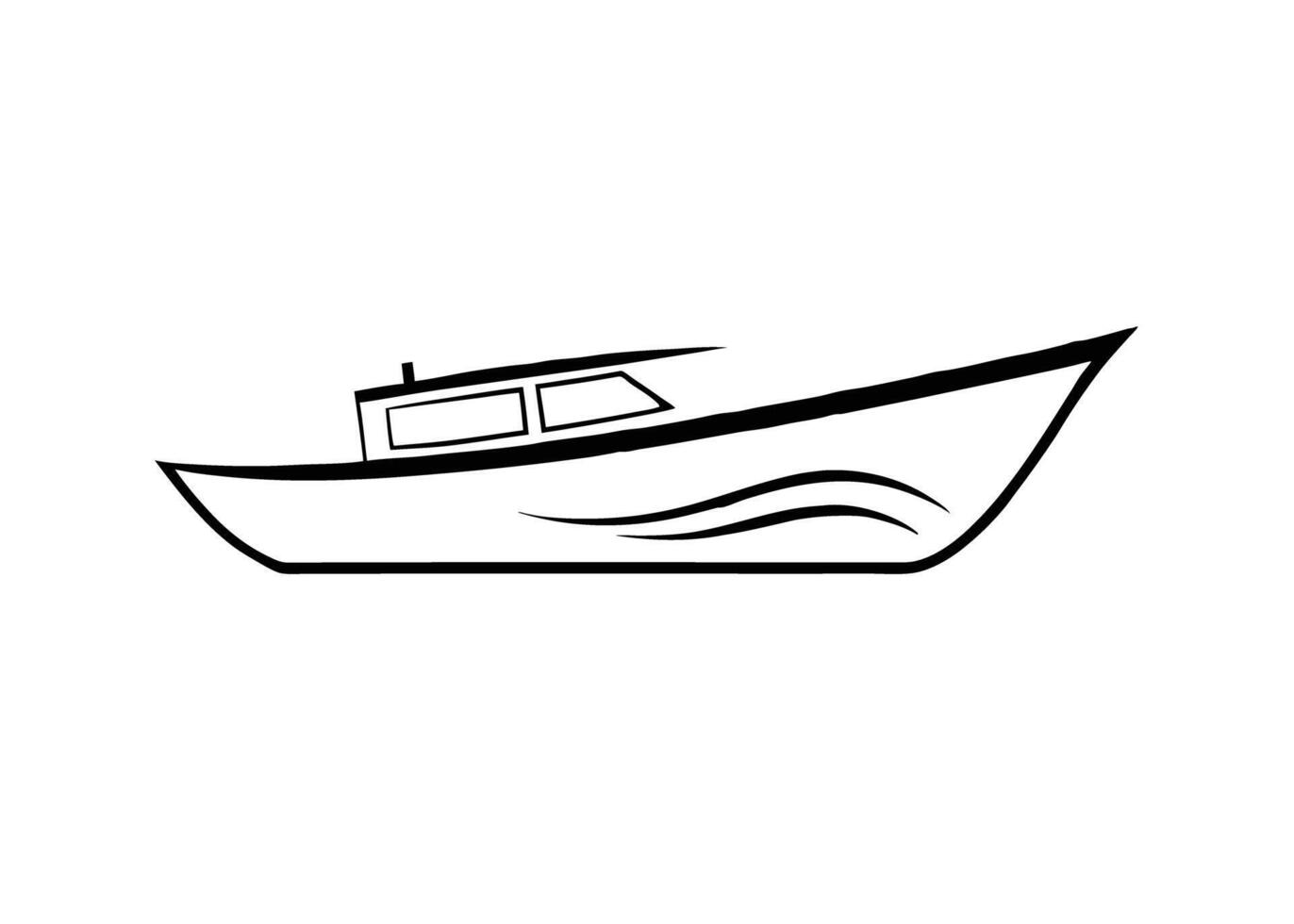 Detailed fishing boat profile featuring delicate refined contours and a sophisticated modern silhouette with grace vector