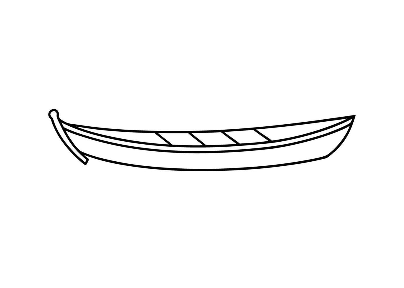 Modern clean canoe illustration featuring crisp simple lines and balance perfectly vector