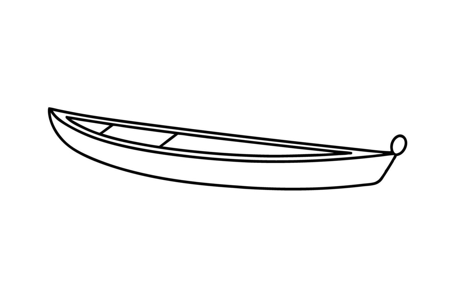 Isolated clean canoe silhouette showcasing clear simple strokes with a modern artistic expression for impact vector