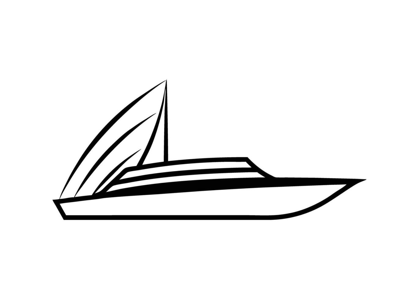 Modern catamaran silhouette featuring balanced elegant design distinct vector
