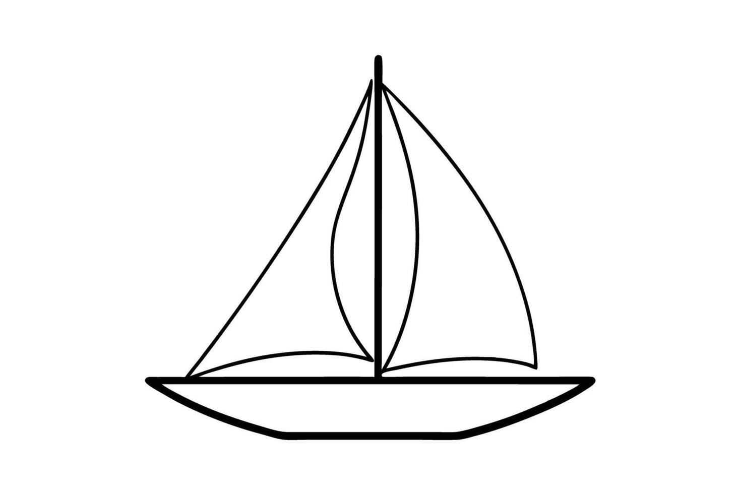 Modern minimalist sailboat silhouette with smooth elegant design vector