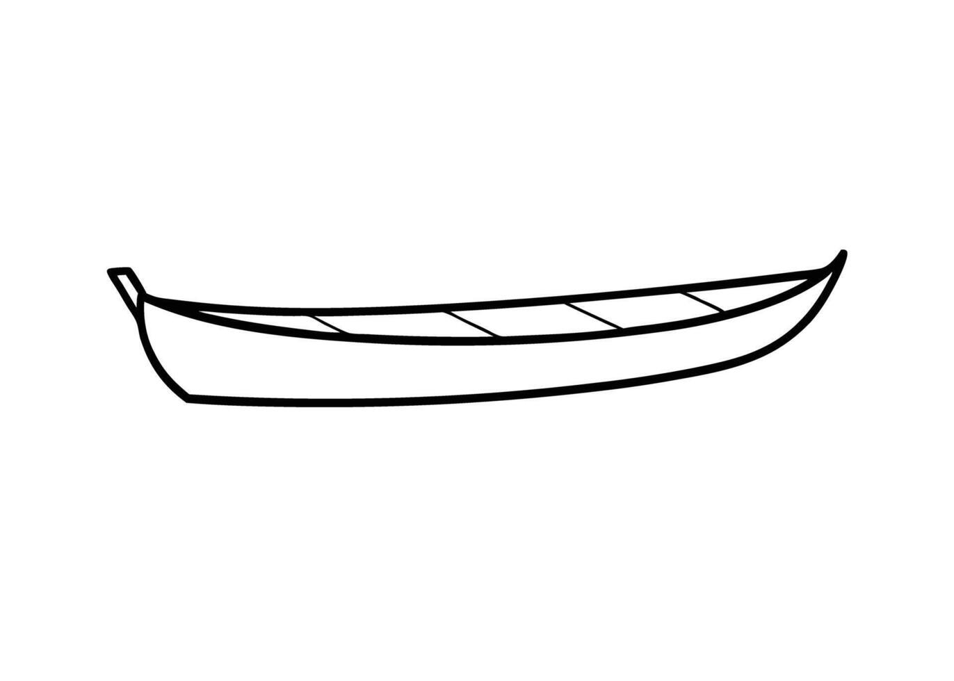 Clean canoe silhouette with clear simple strokes and understated modern design perfectly vector