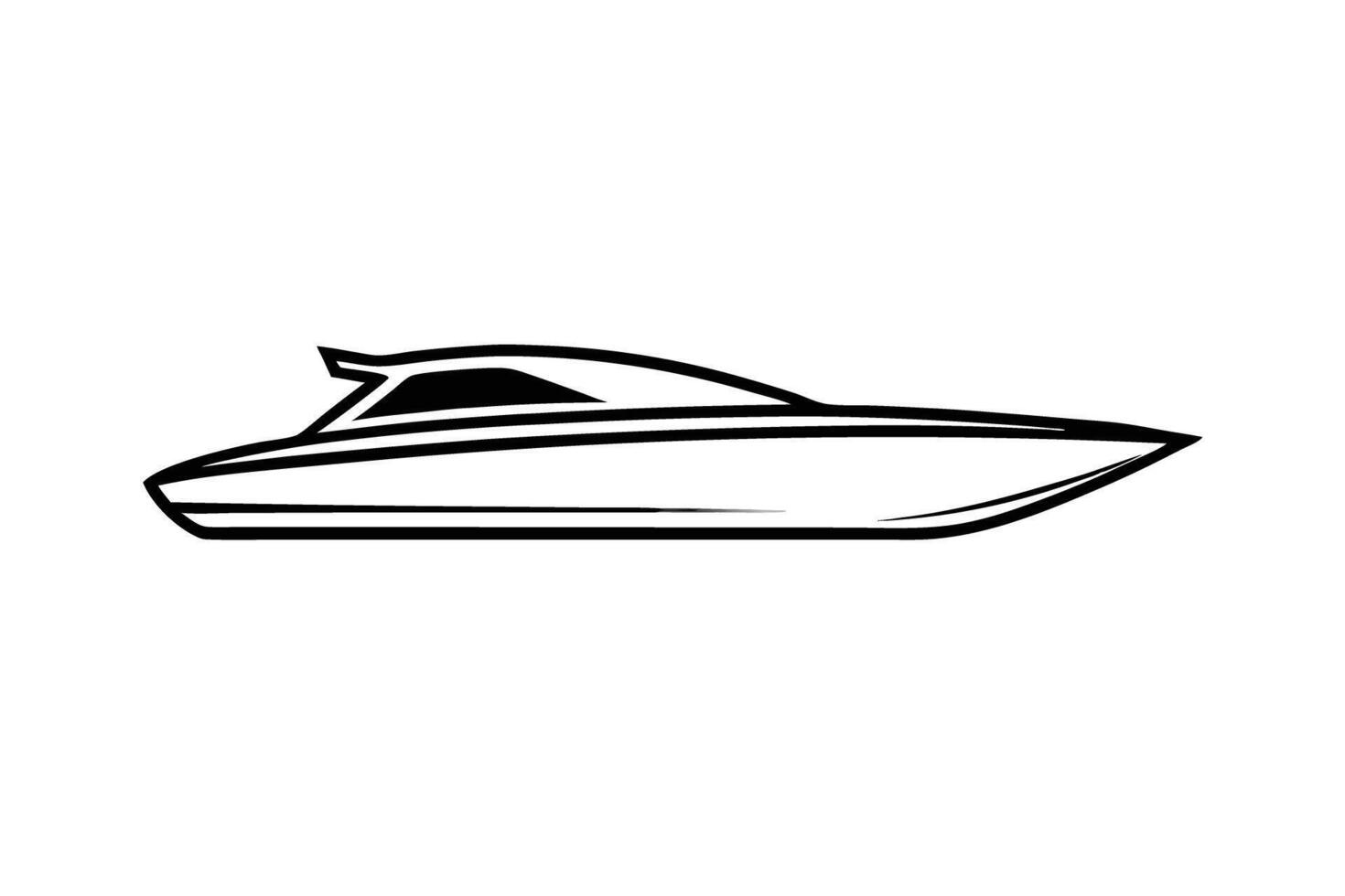 Streamlined motorboat design with smooth continuous lines and modern aerodynamic form efficiently vector