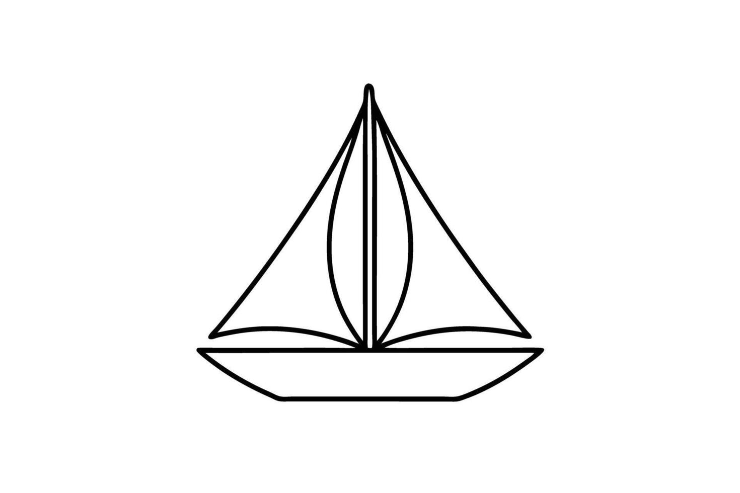 Modern minimalist sailboat design with smooth balanced clean lines perfect vector