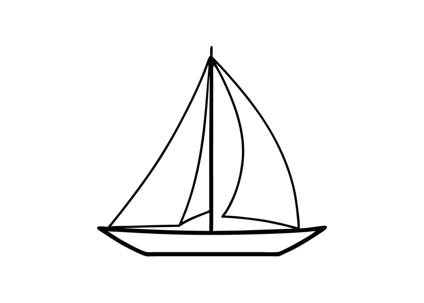 Minimalist sailboat profile featuring refined smooth lines and elegant form vector