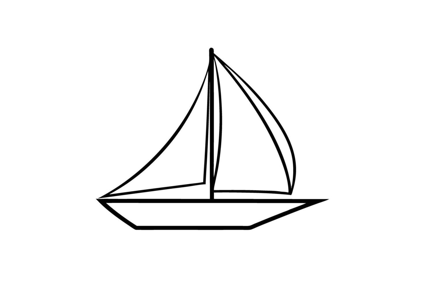 Minimalist sailboat design with smooth balanced lines and a clean modern silhouette for elegance vector