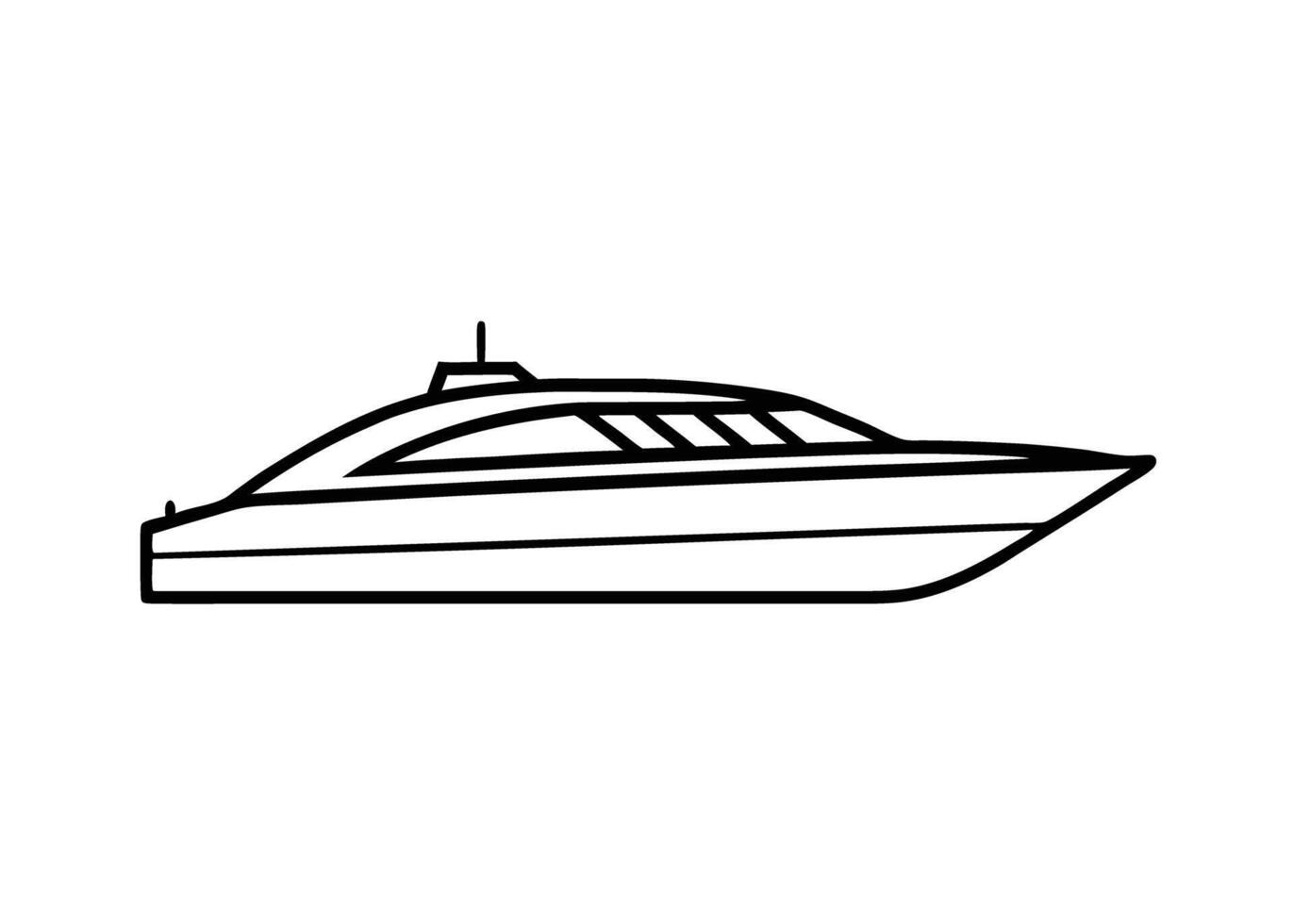 Modern yacht drawing featuring clean geometric lines and refined composition vector