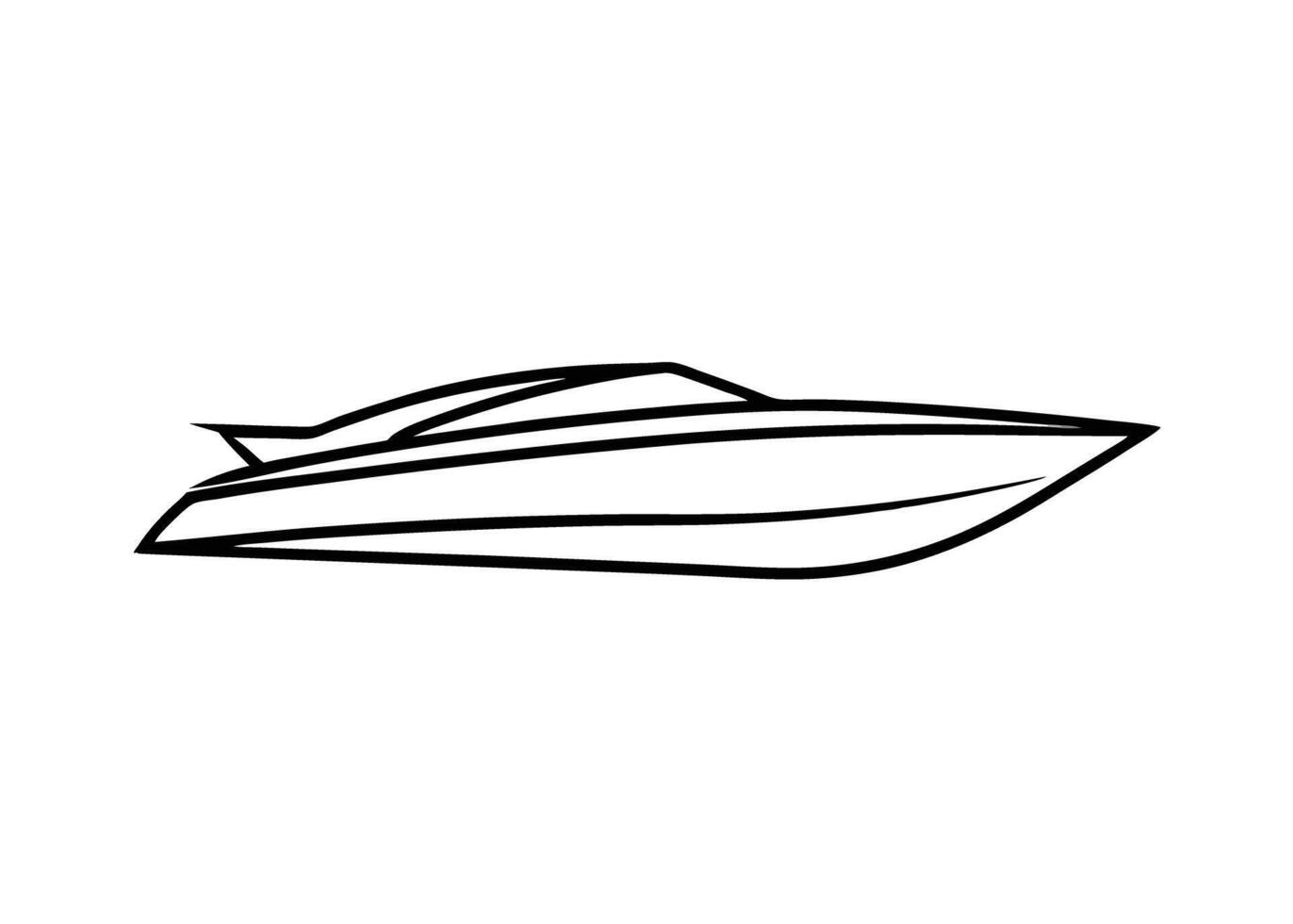 Modern sleek speedboat rendered in crisp minimalist style vector