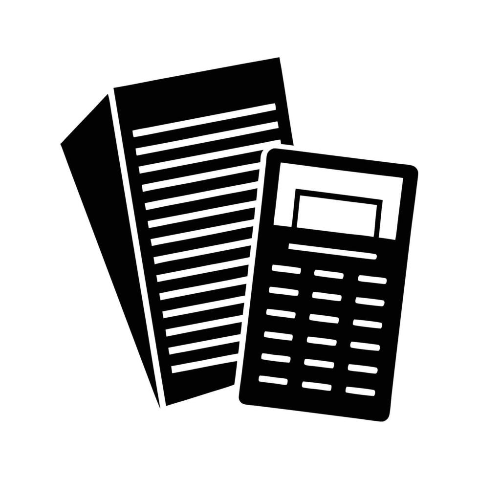 Dynamic tax document with calculator silhouette for strategic financial audits vector