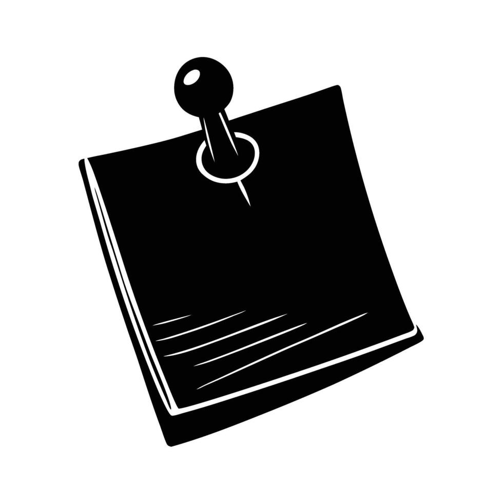 Dynamic sticky note with pin silhouette highlighting critical office reminders vector