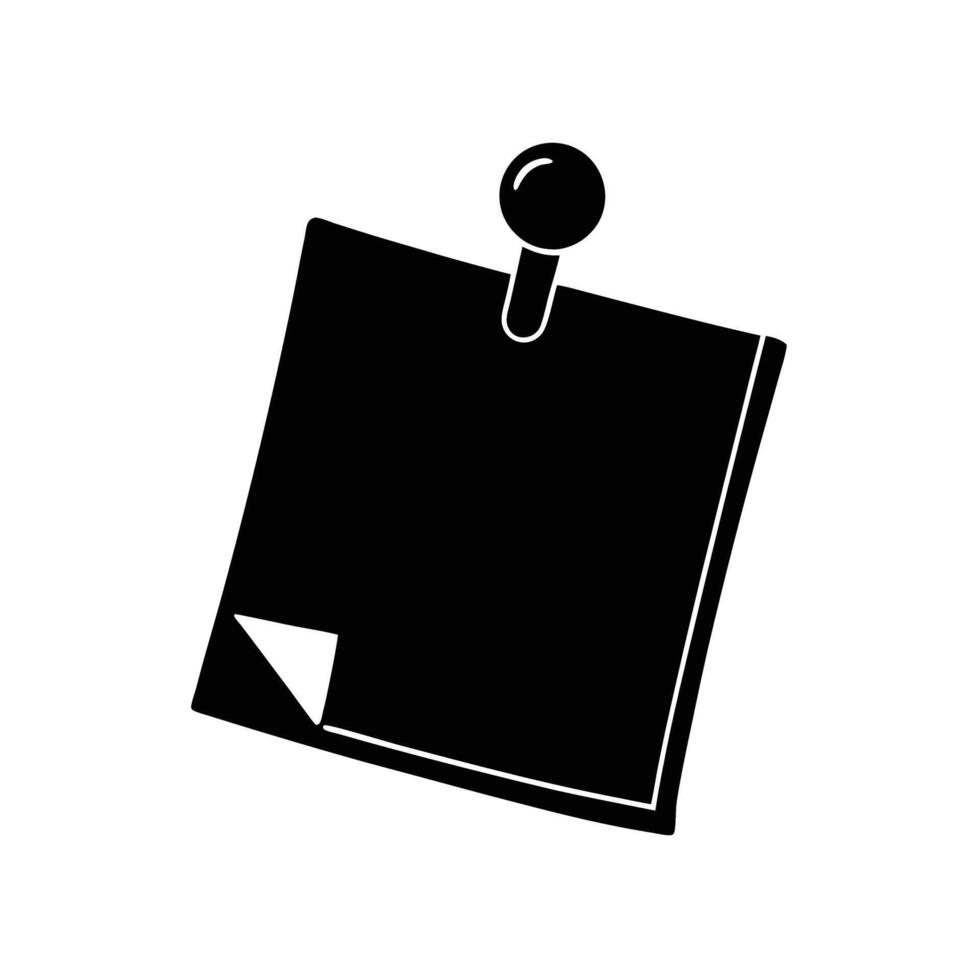 Business sticky note with pin silhouette for urgent message reminders vector