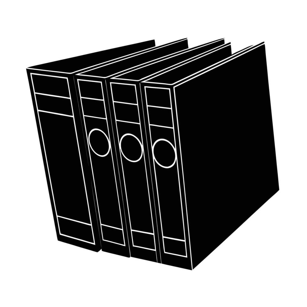 Three-ring binder silhouette ideal for organized business record management vector