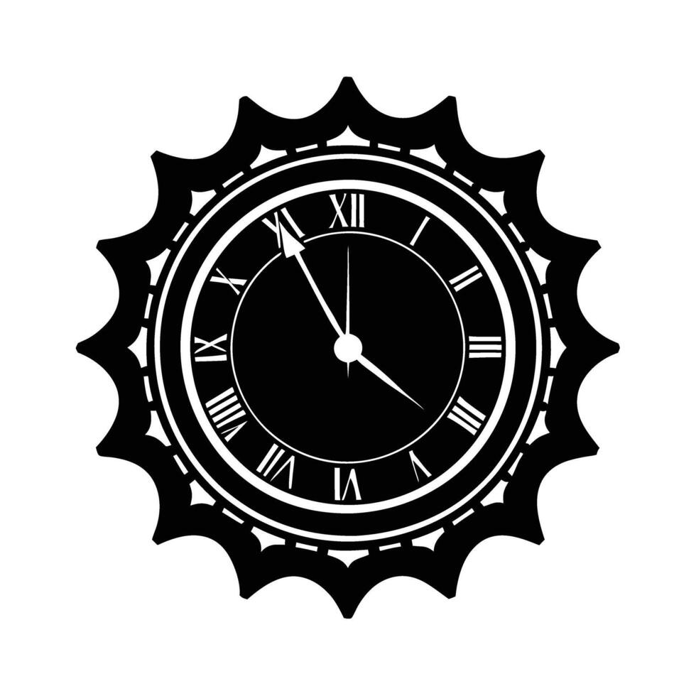 Wall clock silhouette symbolizing punctuality and time management in business vector