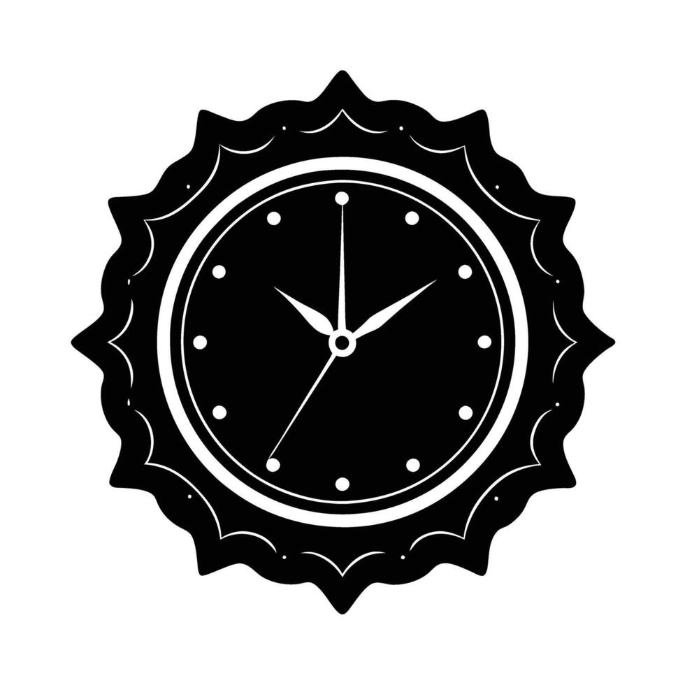 Dynamic wall clock silhouette for efficient business time tracking and scheduling vector
