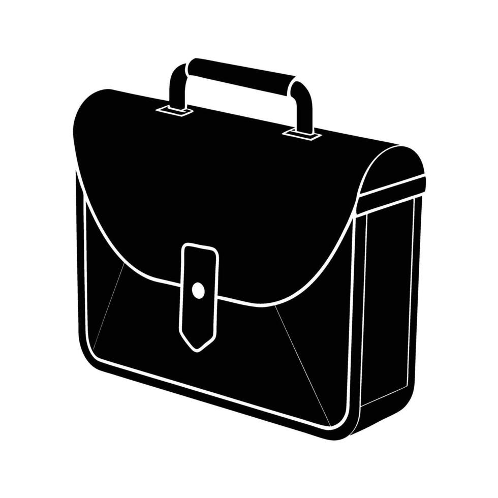 Business briefcase with a handle silhouette for professional travel and work vector