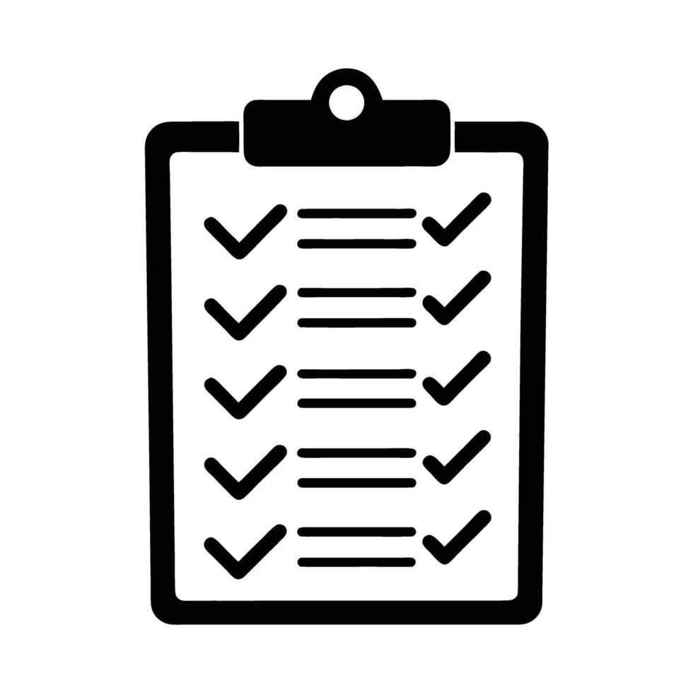 Business silhouette of task checklist with checkmarks for organized project tracking vector